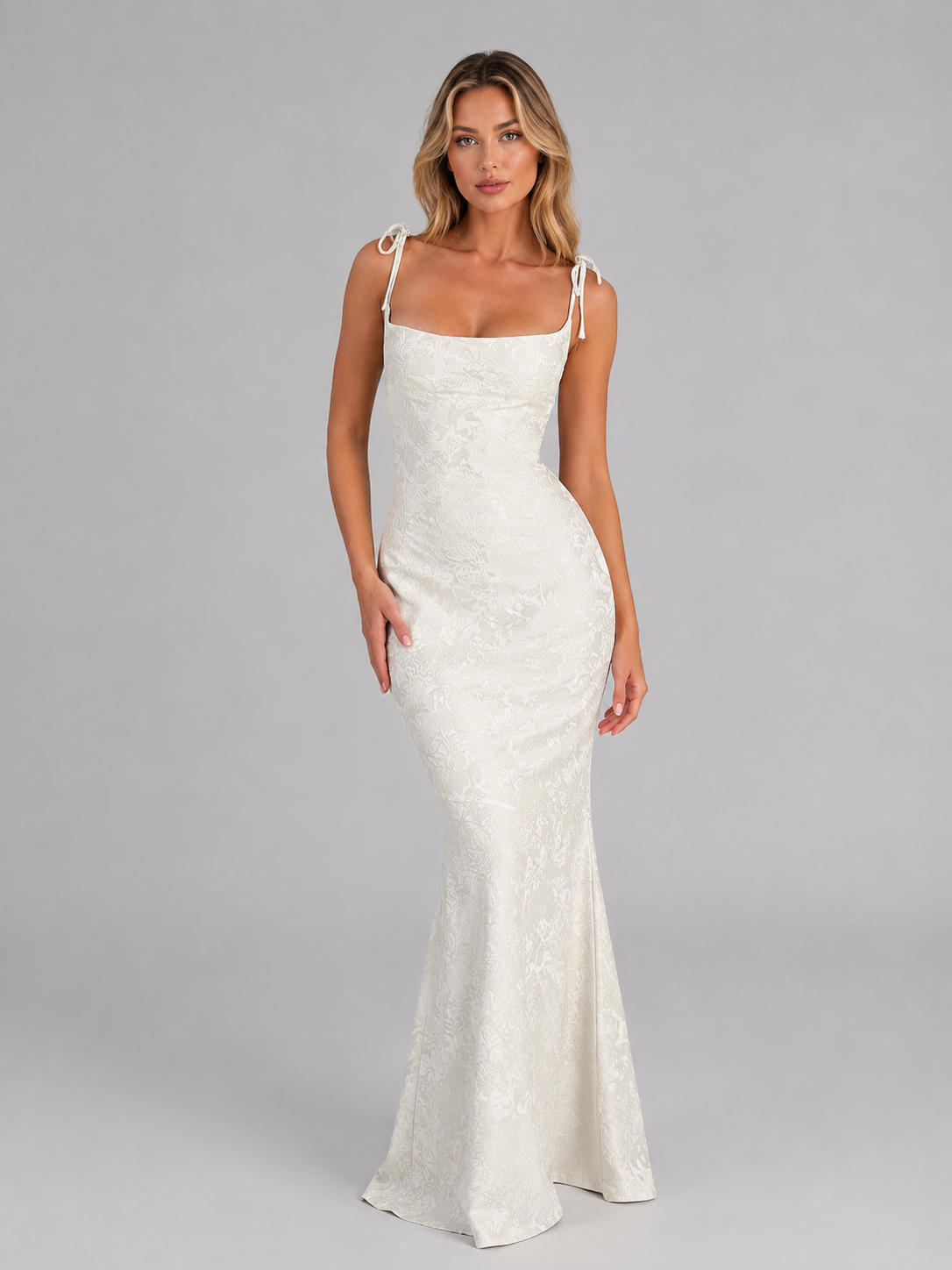 Floral Jacquard Mermaid Dress