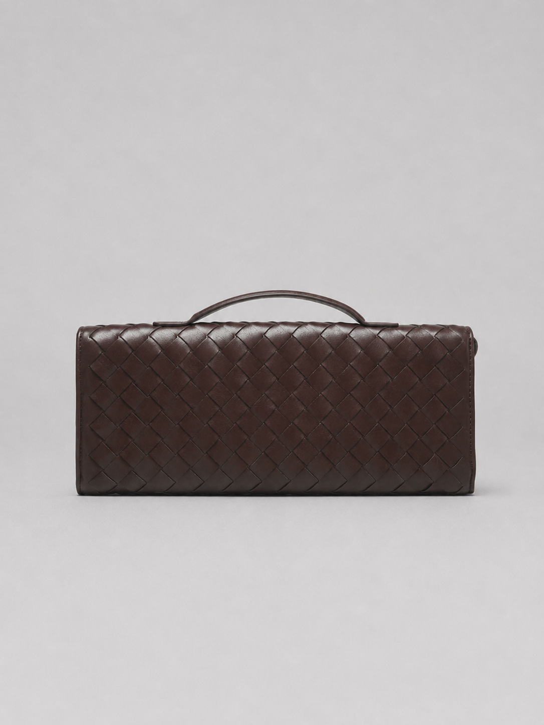 Woven Leather Look Clutch Bag
