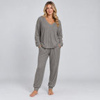 Lounge Set V Neck Long Sleeve Knitted Two Piece