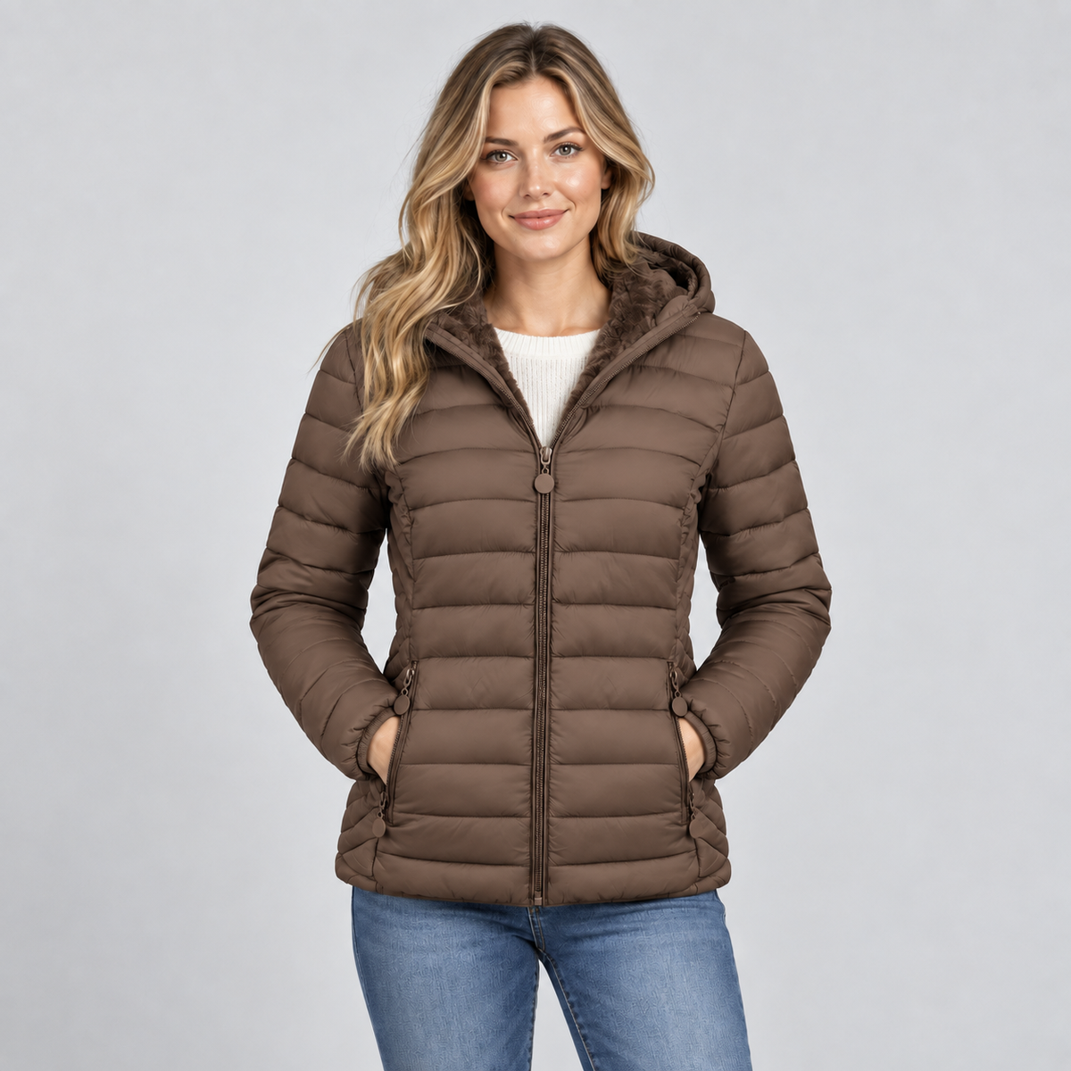 Padded Jacket Hooded Lightweight Commuter Coat