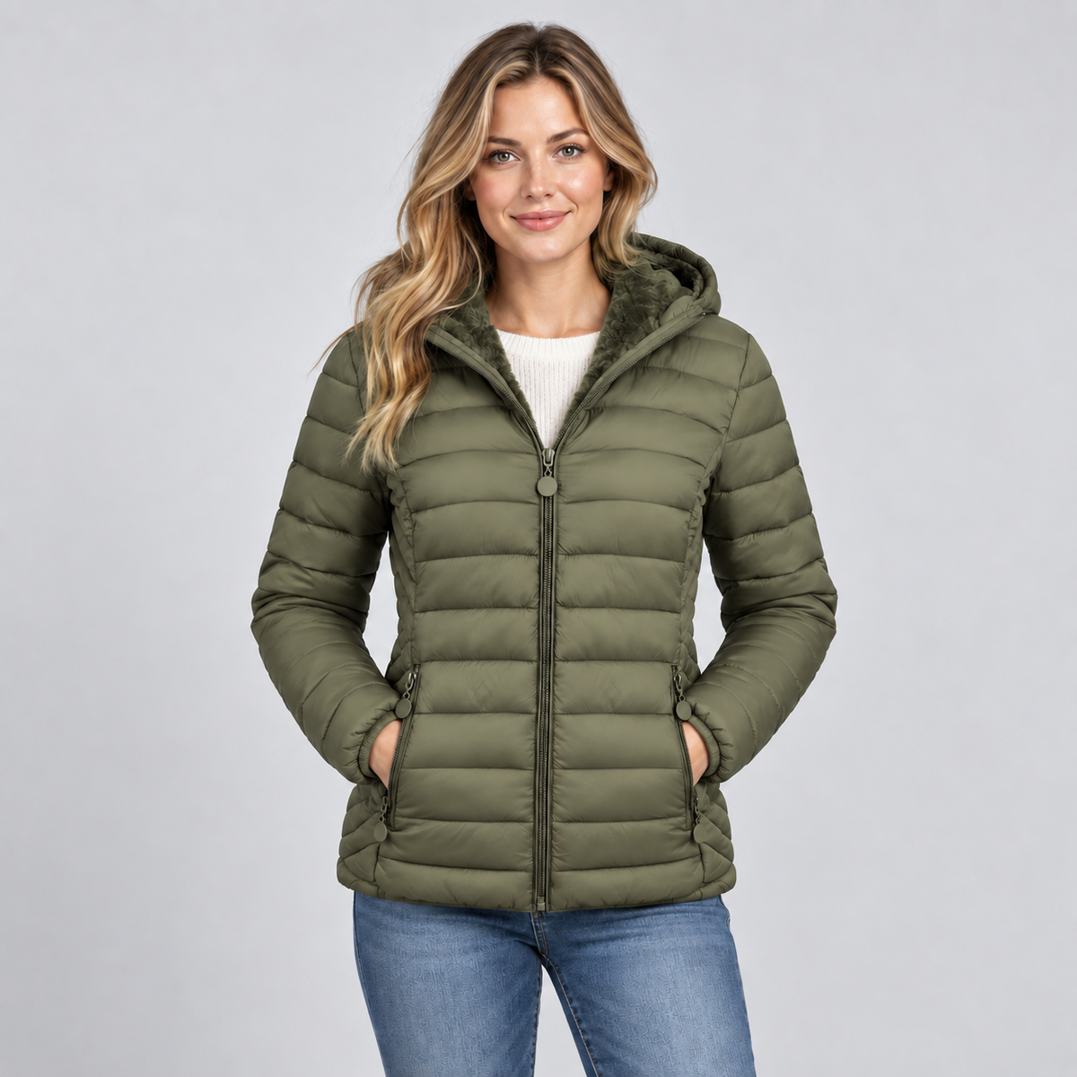 Padded Jacket Hooded Lightweight Commuter Coat