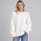 Jumper Fluffy Knit Round Neck