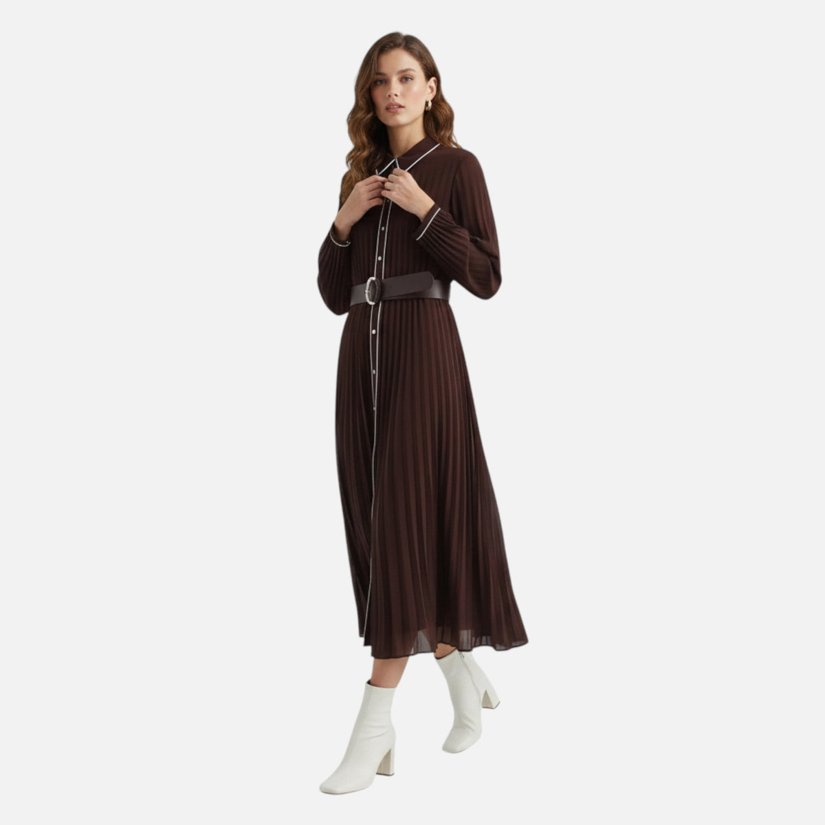 Pleated Midi Dress