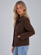 Collared Overshirt Jacket – Button Up Style with Patch Pockets