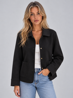 Collared Overshirt Jacket – Button Up Style with Patch Pockets