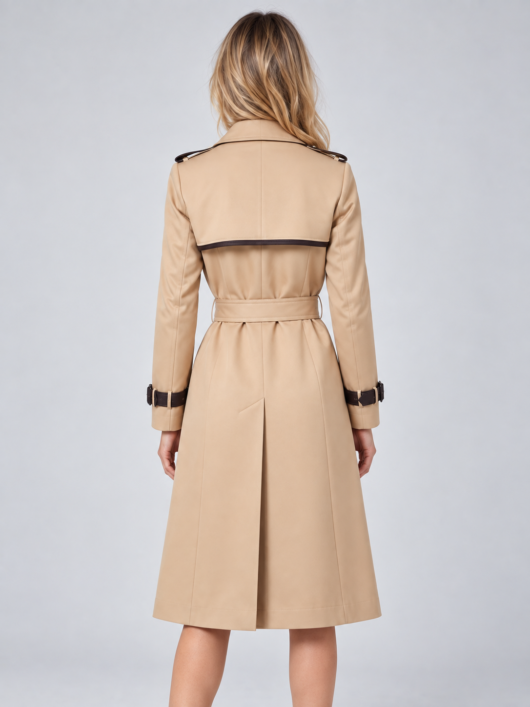 Double-Breasted Trench Coat – Belted Longline Jacket