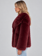 Faux Fur Jacket – Plush Oversized Collar Winter Coat