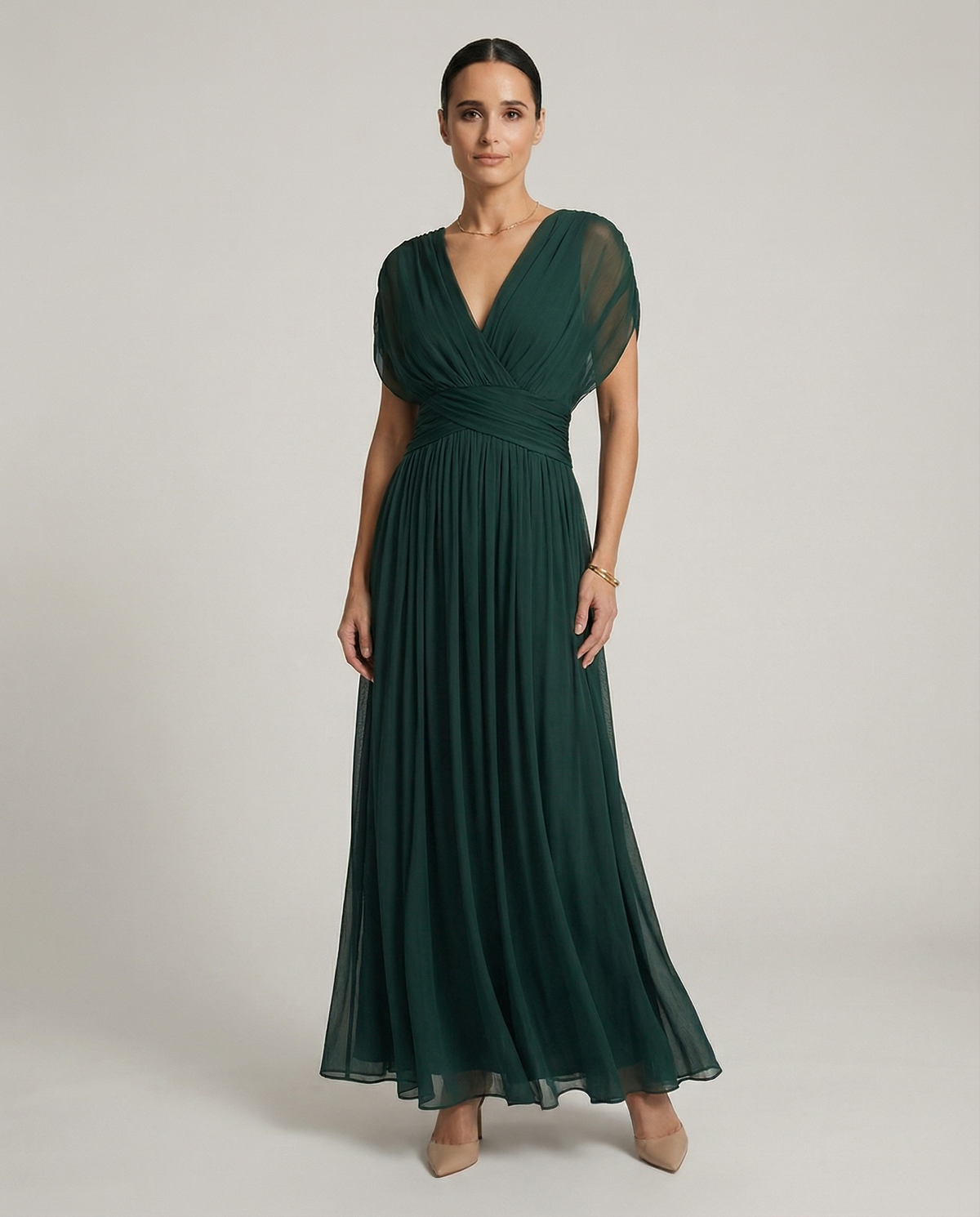 Gradient Pleated Maxi Dress