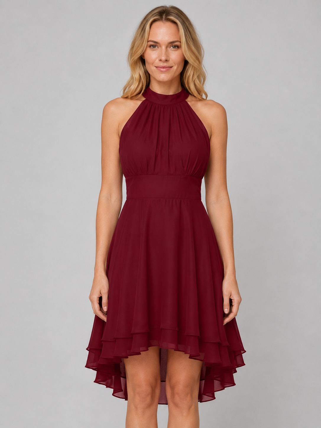 Halter Neck Chiffon Dress