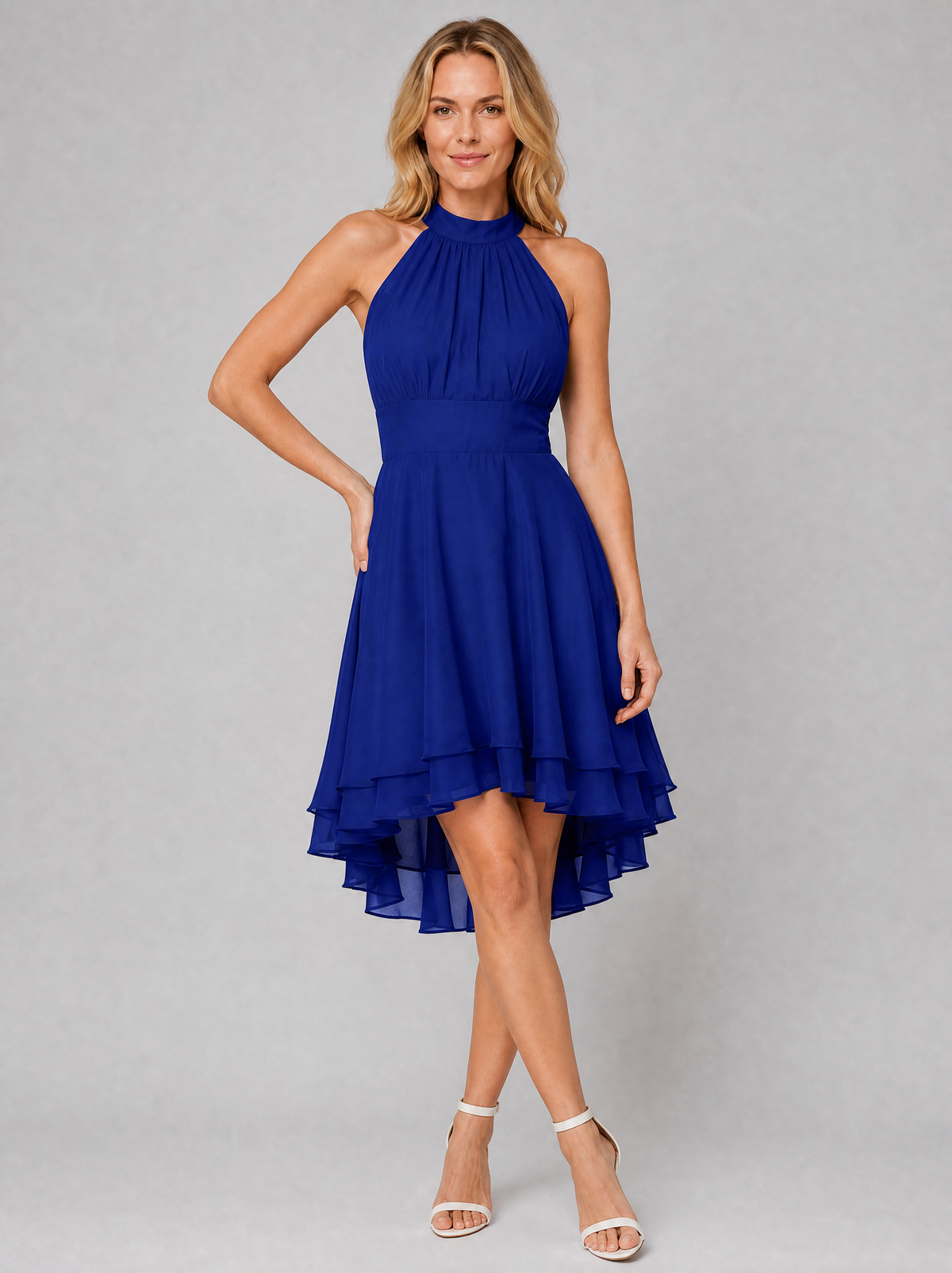 Halter Neck Chiffon Dress