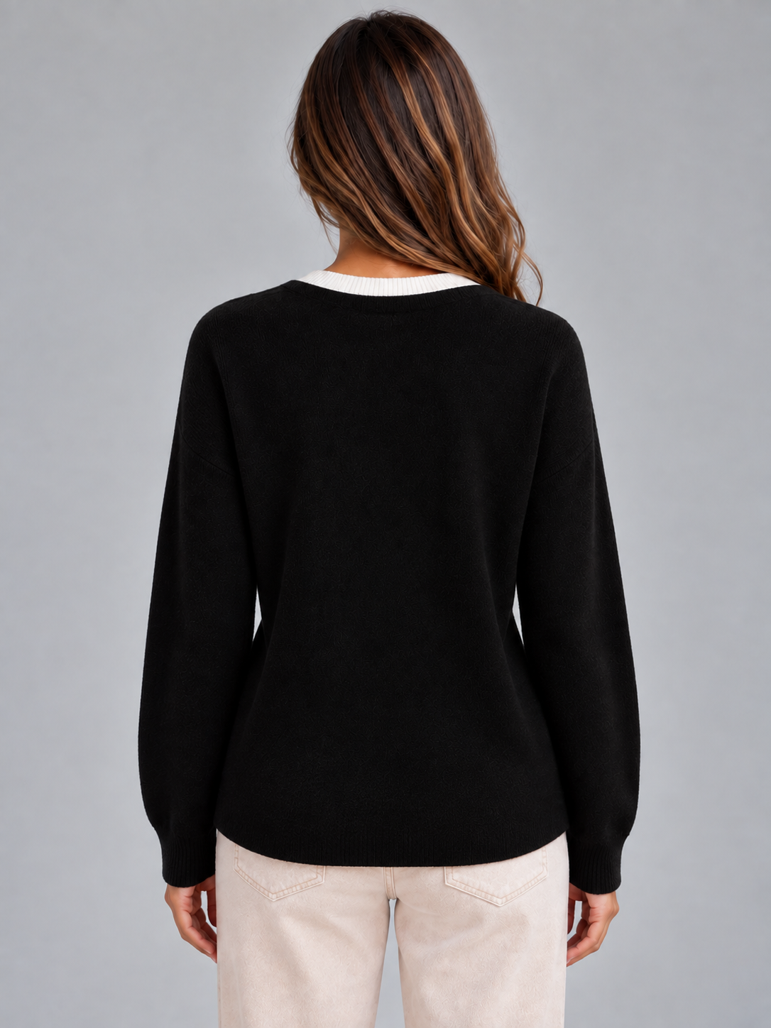 Layered Knit Cardigan – Button Front Pleated Hem Jumper