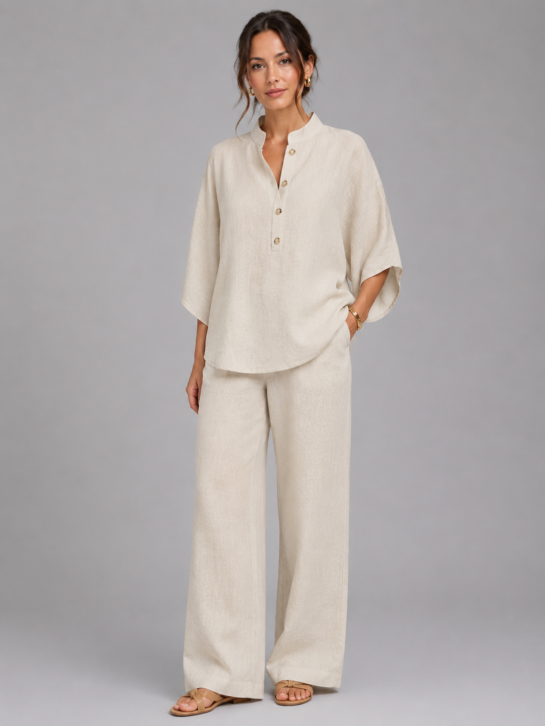 Linen Style Two-Piece Set