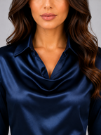 Satin Look Cowl Neck Midi Dress – Elegant Occasion Dress