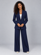 Tailored Two-Piece Trouser Suit – Double Breasted Blazer & Wide Leg Trousers Set