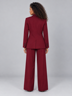 Tailored Two-Piece Trouser Suit – Double Breasted Blazer & Wide Leg Trousers Set