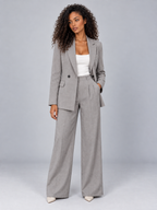 Tailored Two-Piece Trouser Suit – Double Breasted Blazer & Wide Leg Trousers Set