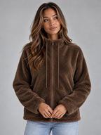 Teddy Fleece Zip-Up Jacket – Soft High Neck Jumper