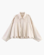 Faux Suede Bomber Jacket with Collar