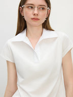 Clea – V-Neck Polo Tee