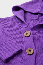 Aster – Sweater Cardigan, Hooded Button-Up Knit