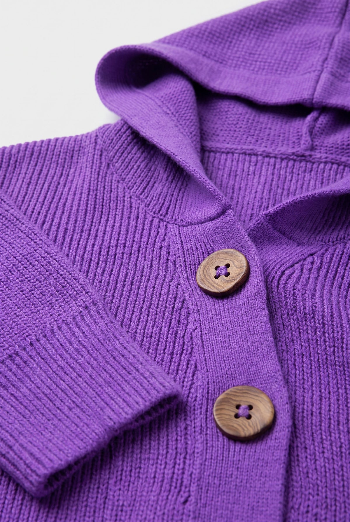 Aster – Sweater Cardigan, Hooded Button-Up Knit