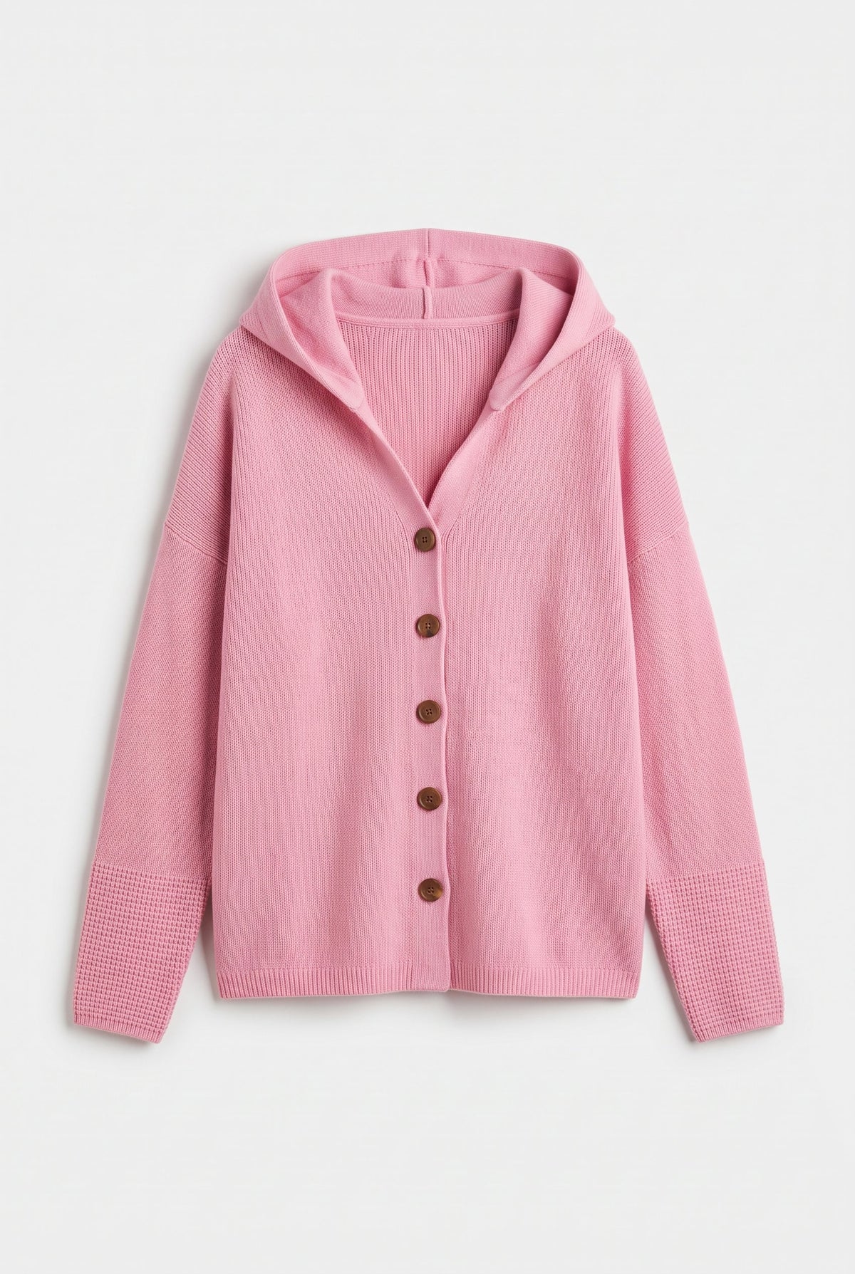 Aster – Sweater Cardigan, Hooded Button-Up Knit