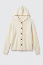 Aster – Sweater Cardigan, Hooded Button-Up Knit