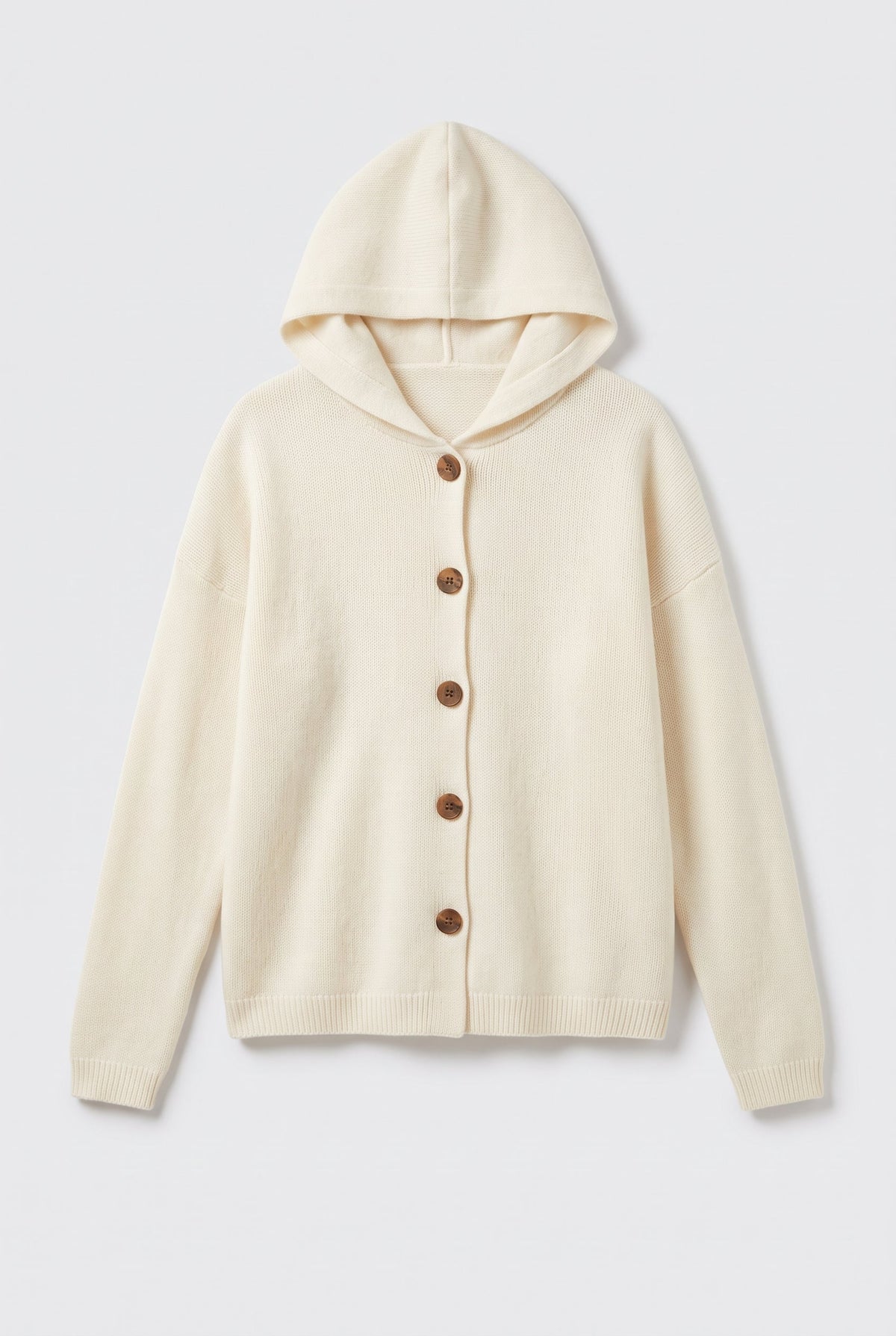 Aster – Sweater Cardigan, Hooded Button-Up Knit