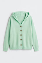 Aster – Sweater Cardigan, Hooded Button-Up Knit