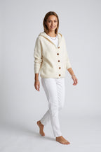Aster – Sweater Cardigan, Hooded Button-Up Knit