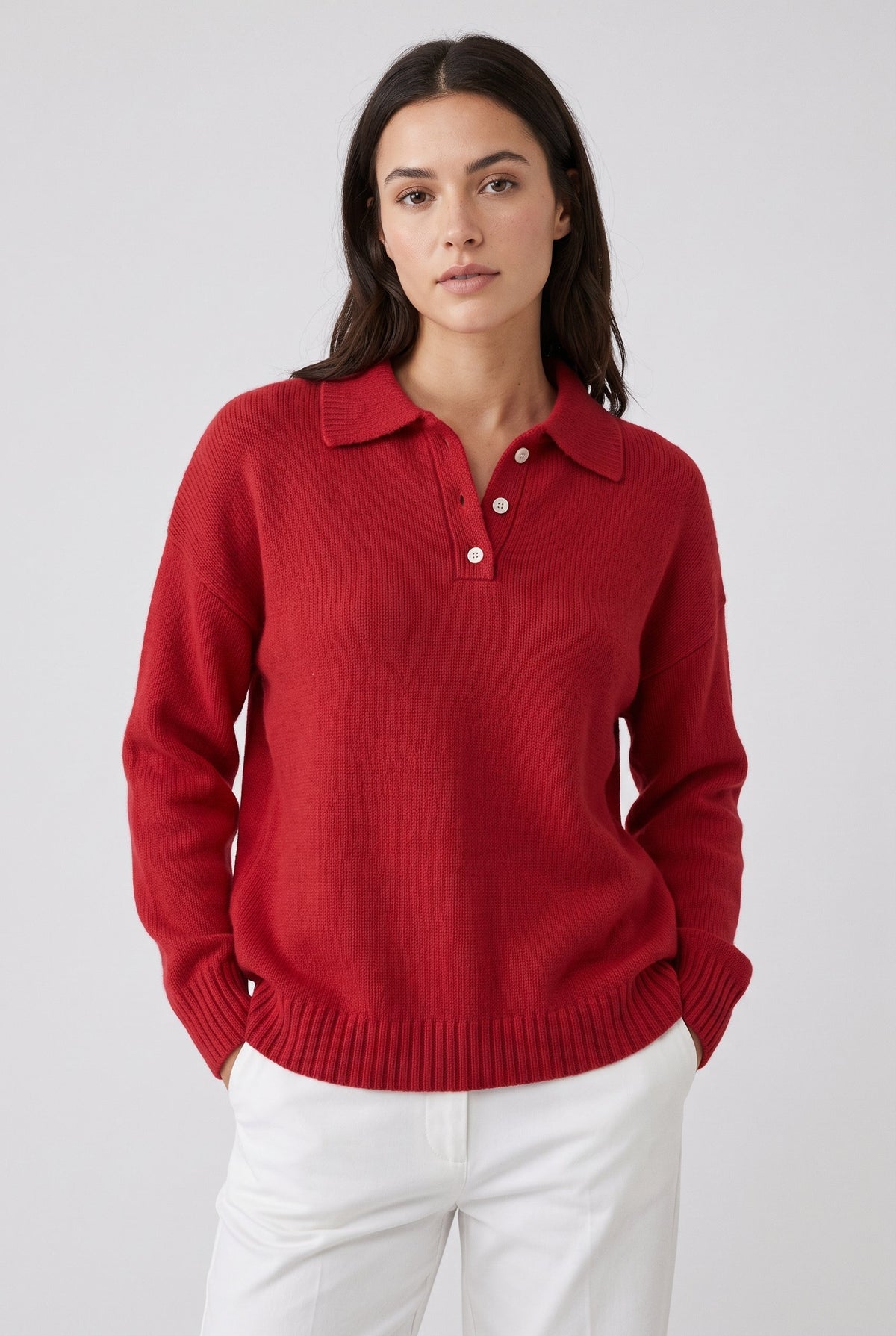 Sweater – Ribbed Knit Relaxed Fit