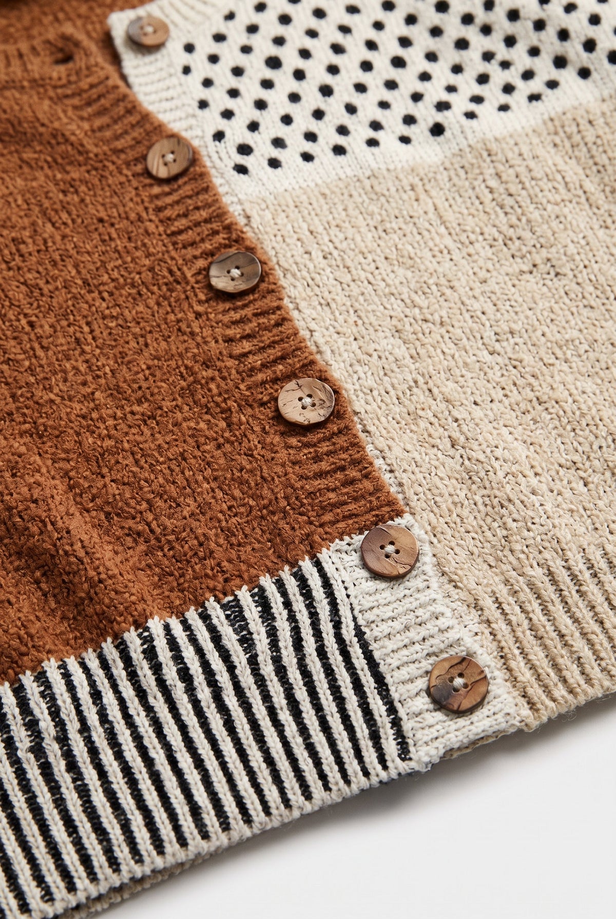Sweater cardigan – striped knit V-neck relaxed fit