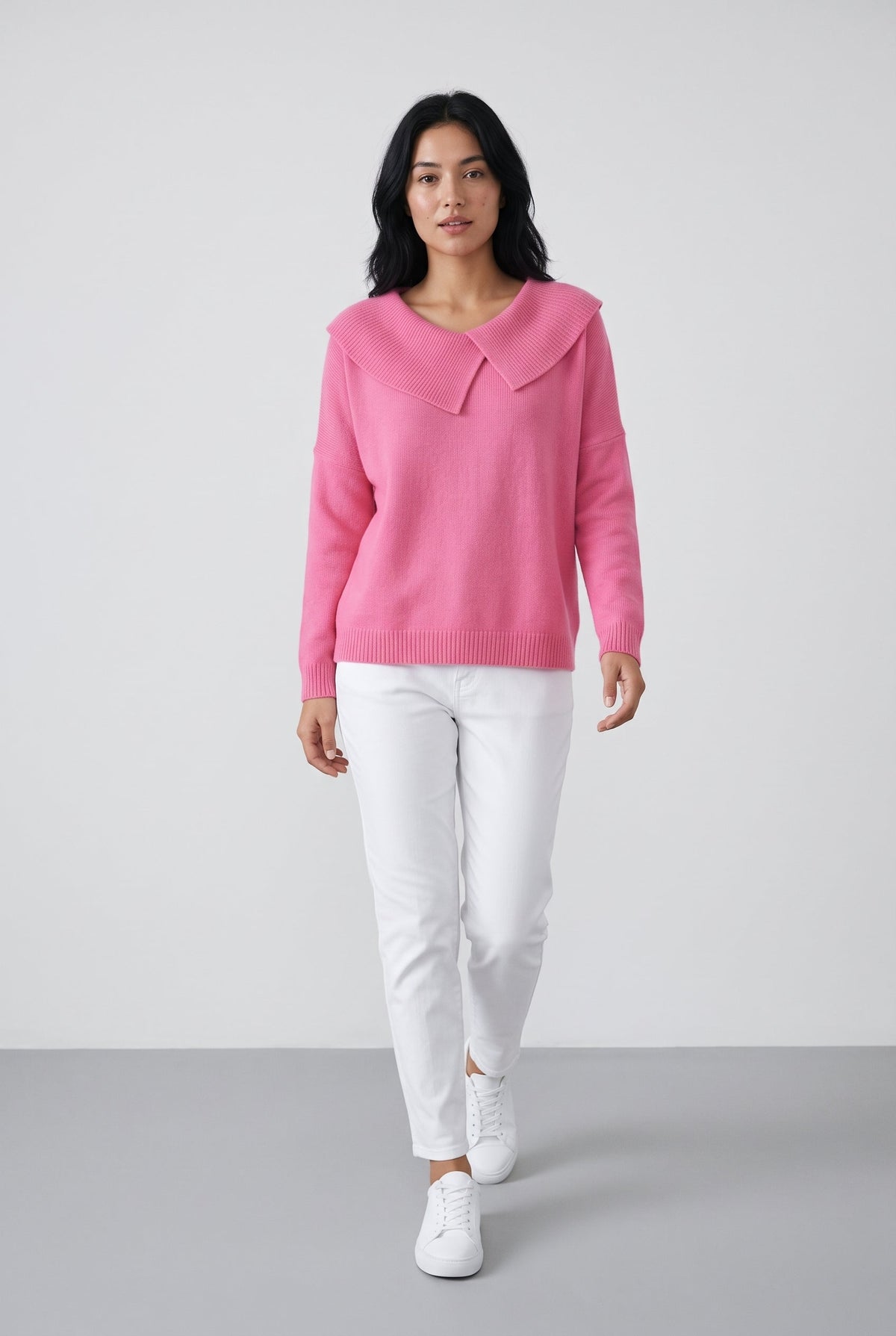 Sweater – ribbed knit relaxed fit long sleeve