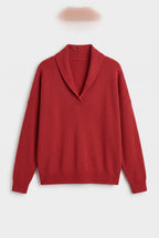 Sweater – women's relaxed ribbed V-neck