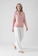 Sweater – women's relaxed ribbed V-neck