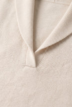 Sweater – women's relaxed ribbed V-neck