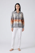 Sweater – Multicolor Checked Knit Cardigan