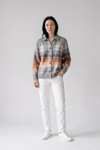 Sweater – Multicolor Checked Knit Cardigan