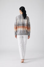 Sweater – Multicolor Checked Knit Cardigan
