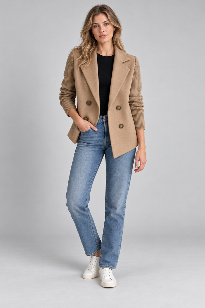 Knit Jacket – Women's Knit Sleeve Blazer Jacket