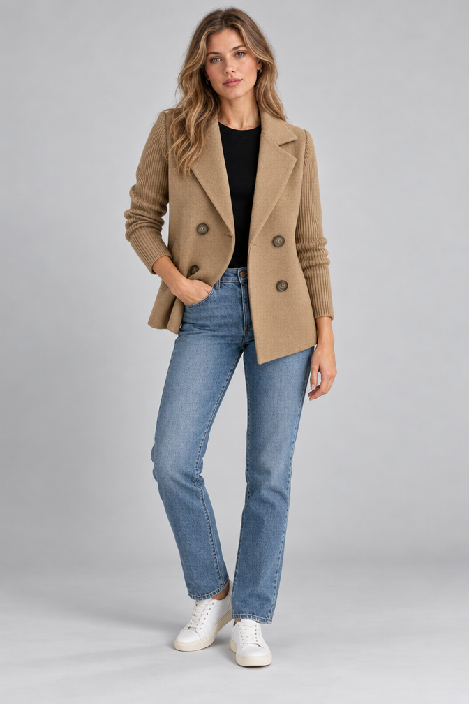 Knit Jacket – Women's Knit Sleeve Blazer Jacket