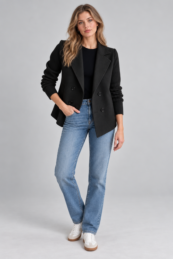 Knit Jacket – Women's Knit Sleeve Blazer Jacket