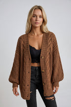 Mira – Women's Oversized Cable Knit Cardigan