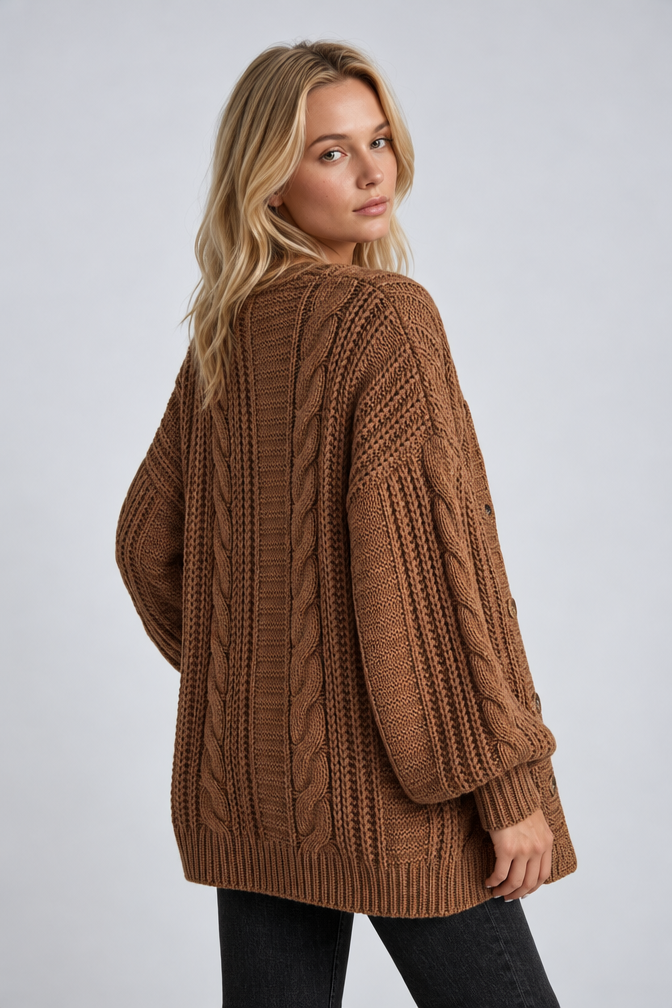 Mira – Women's Oversized Cable Knit Cardigan