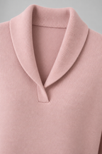 Ribbed Knit Sweater – Relaxed V-Neck Long Sleeve
