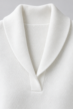 Ribbed Knit Sweater – Relaxed V-Neck Long Sleeve