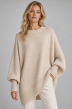 Cashmere Sweater – Oversized Batwing Asymmetric Hem