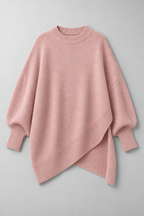 Cashmere Sweater – Oversized Batwing Asymmetric Hem