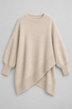 Cashmere Sweater – Oversized Batwing Asymmetric Hem
