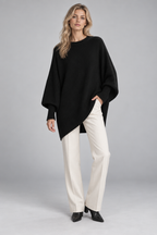 Cashmere Sweater – Oversized Batwing Asymmetric Hem